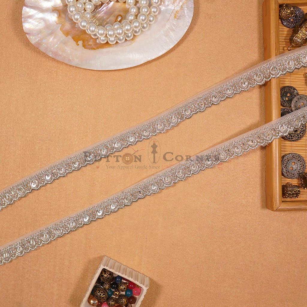 Fancy Glass Beads Sequence Lace