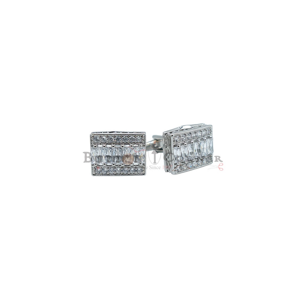 Trendy Style Rhinestone Square Cufflink