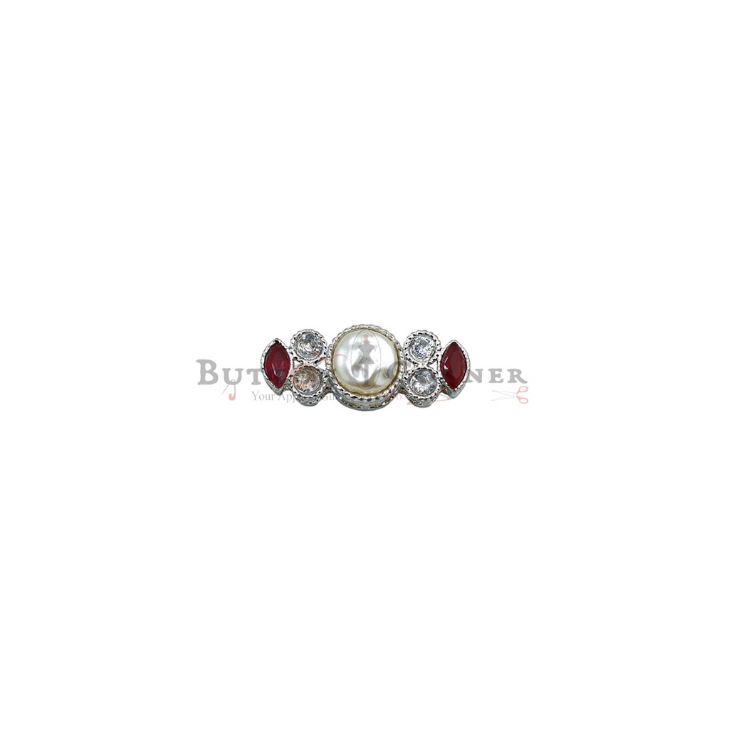 Silver Base Fancy Kundan Button
