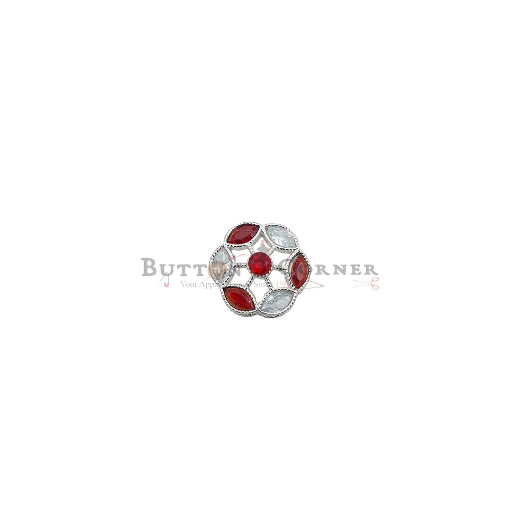 Silver Base Fancy Kundan Button