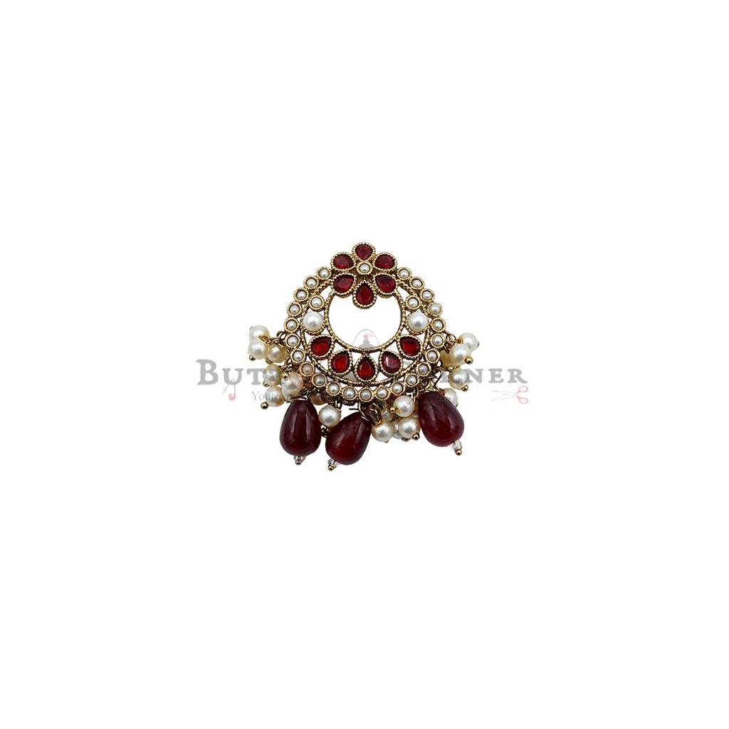 Gold Base Fancy Kundan Button