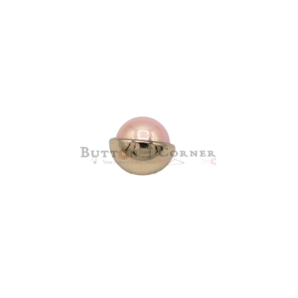 Gold Plated Stud Style Pearl Metal Button