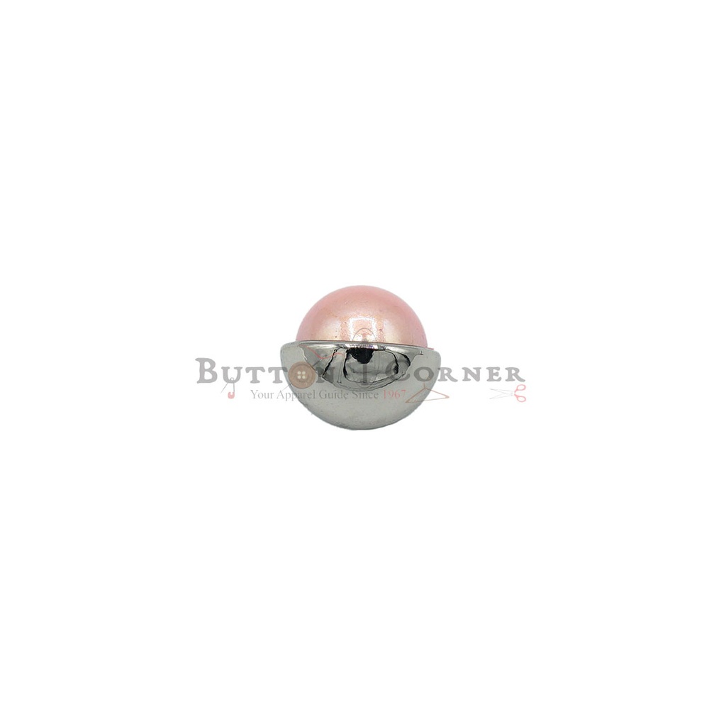 Silver Plated Stud Style Pearl Metal Button