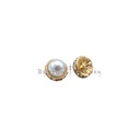 Gold Plated Crystal Rim Metal Pearl Button
