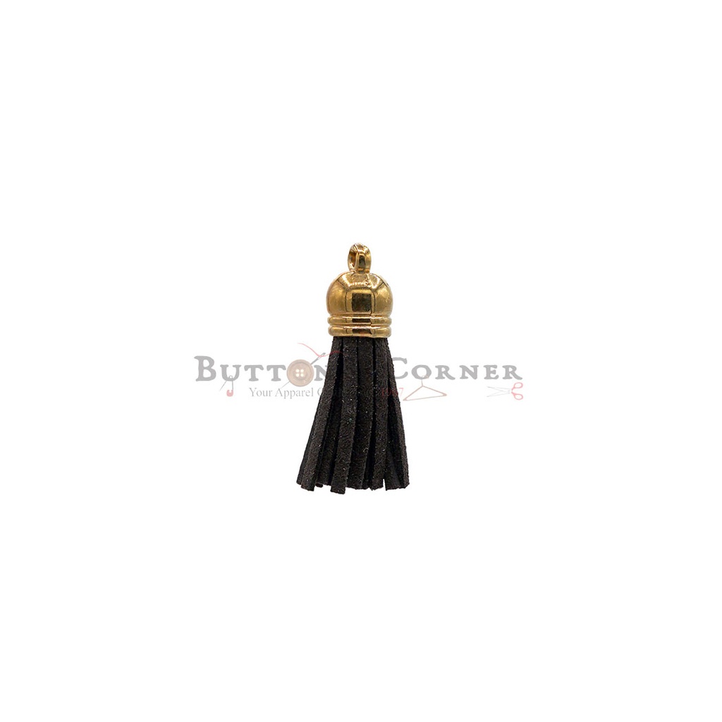 Gold Cap Faux Leather Tassel