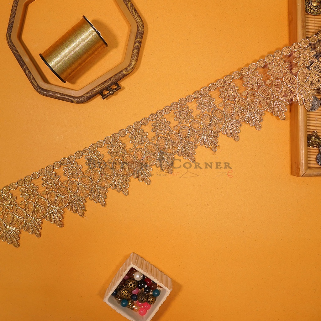 Fancy Metallic Yarn Gota Lace