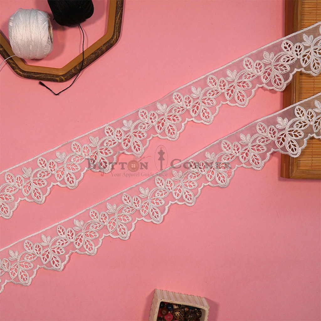 One Sdie Border Organza Lace