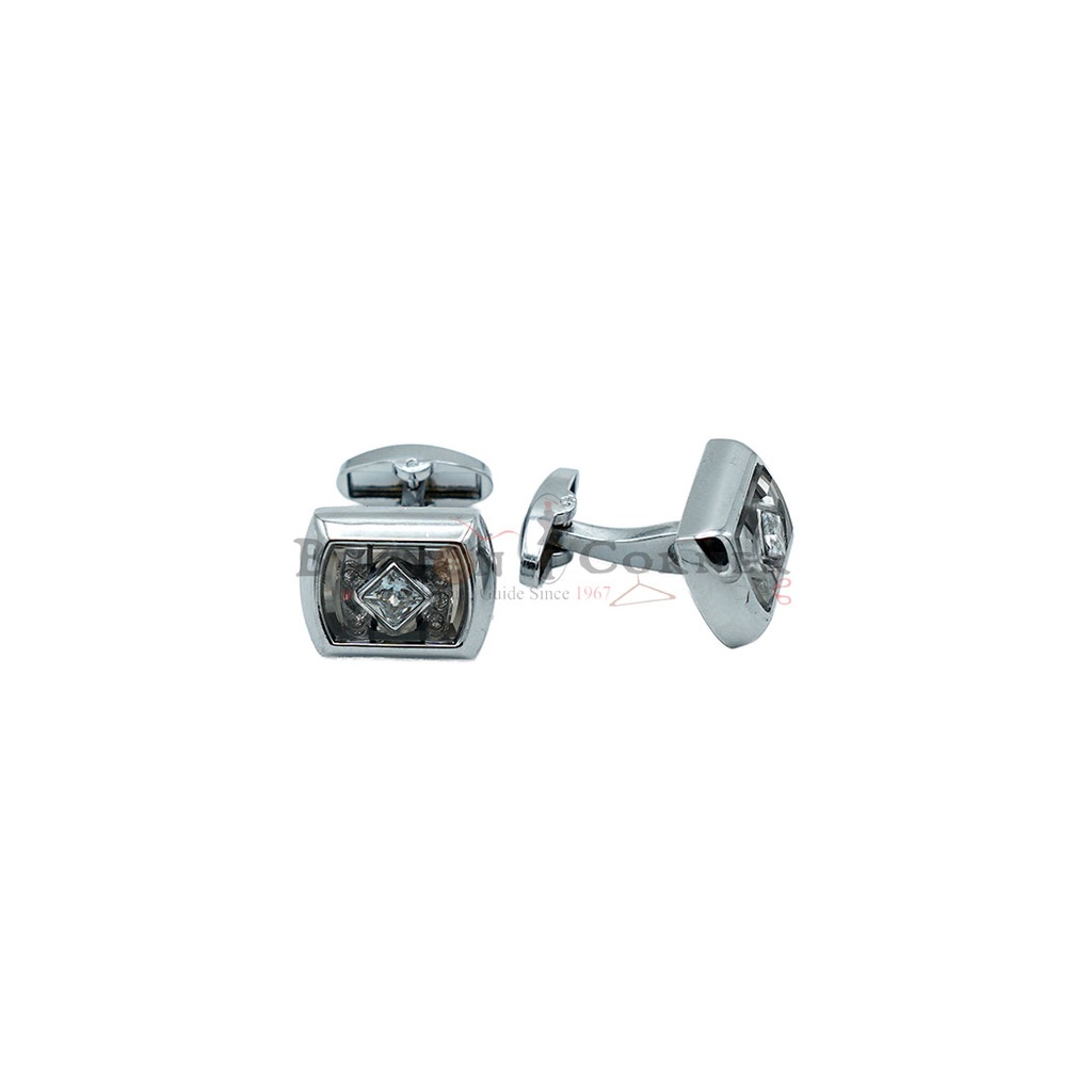 Silver Plated Gemstone Square Cufflink
