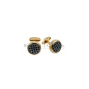 Check Patterned Round Cufflink