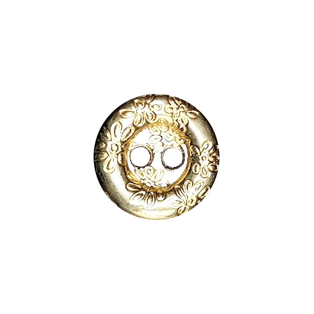 Flower Design 2 Hole Metal Shirt Button