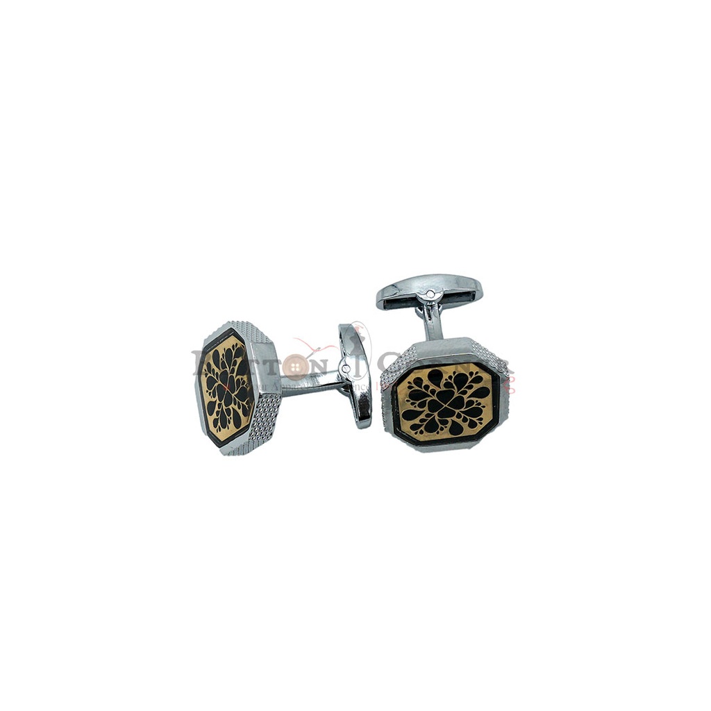 Floral Design Octagon Cufflink