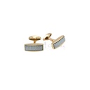 Gold Plated Dotted Design Rectangle Cufflink