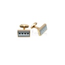 Gold Plated Geometric Pattern Cufflink