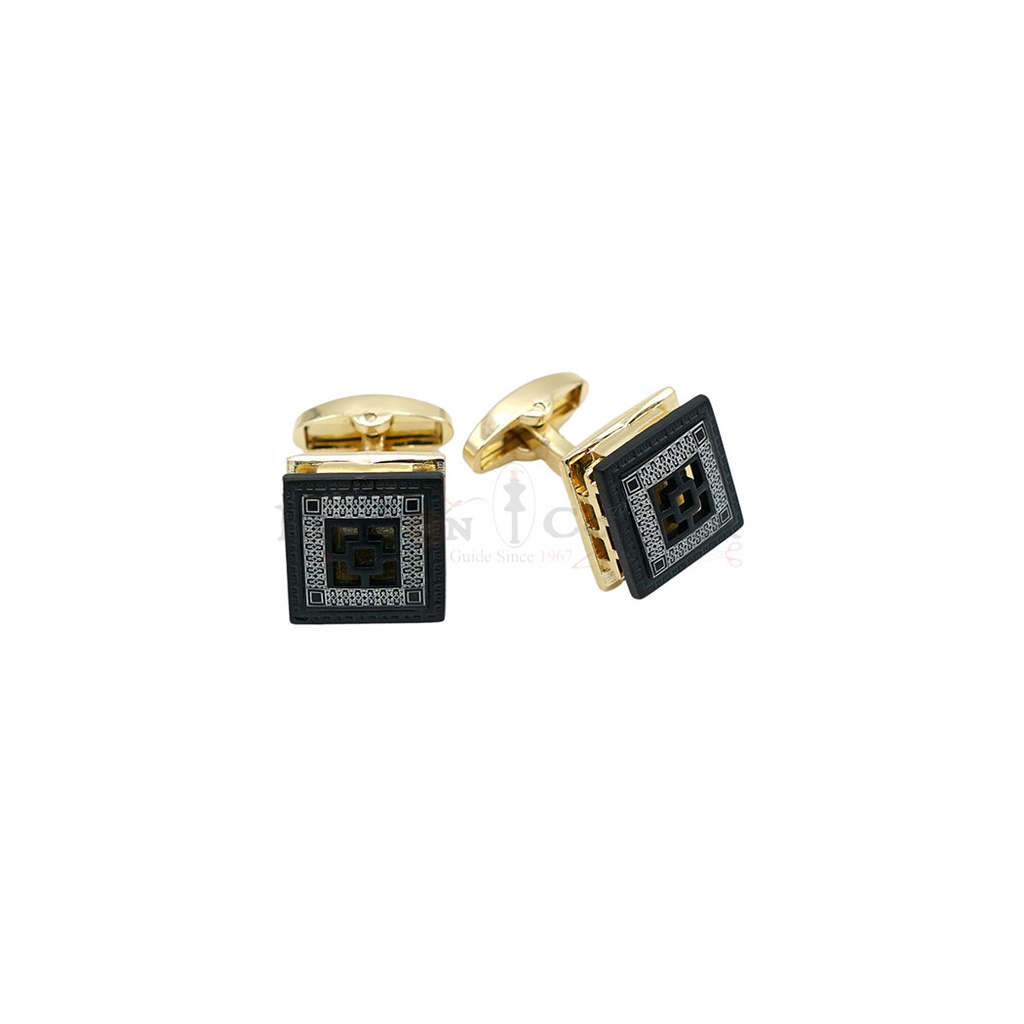Gold Plated Design Square Cufflink