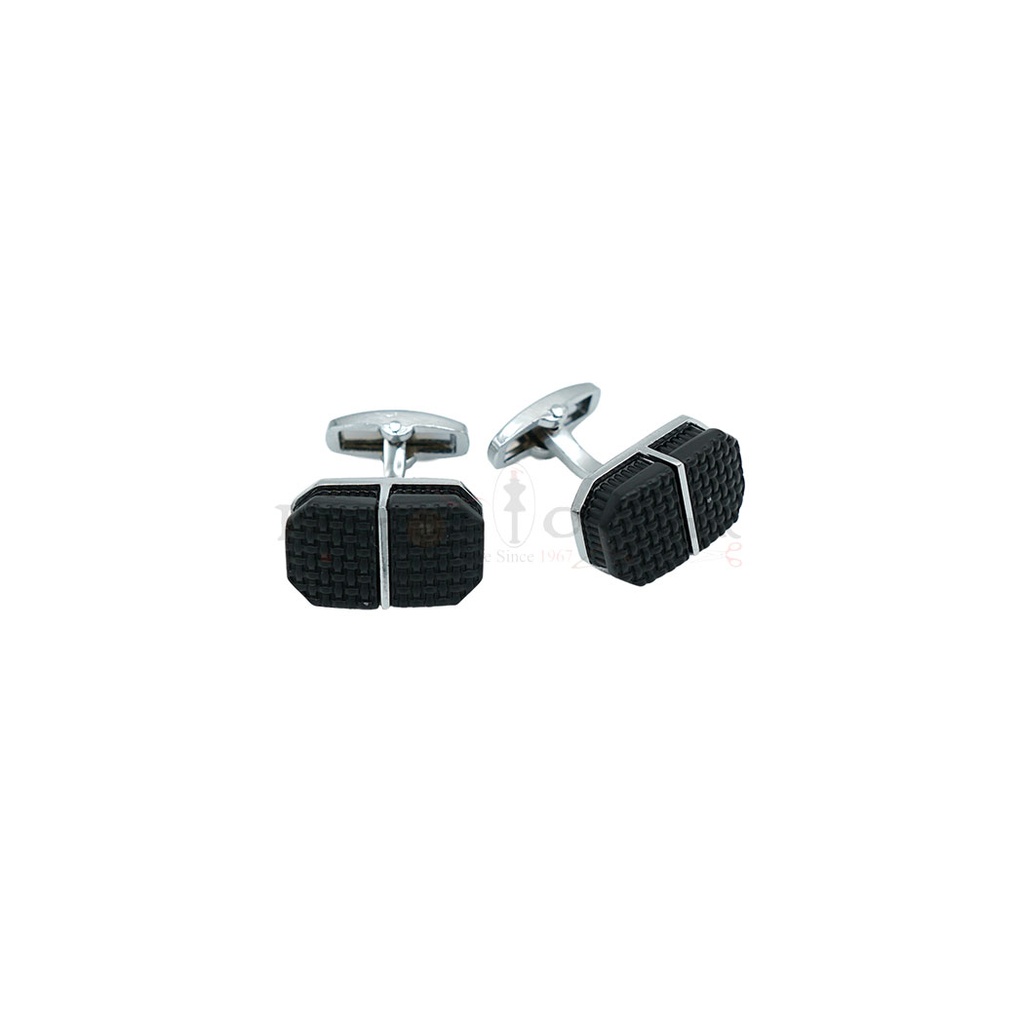 Silver Plated Textured Face Cufflink