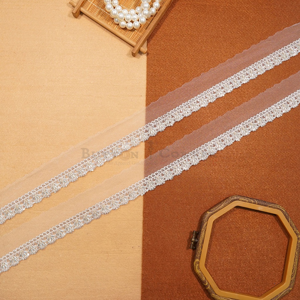 Fancy Glass Beads Sequence Lace
