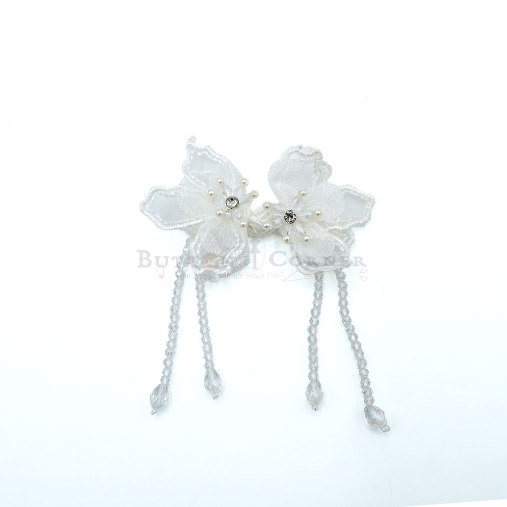 Fabric Covered Flower Chinese Button