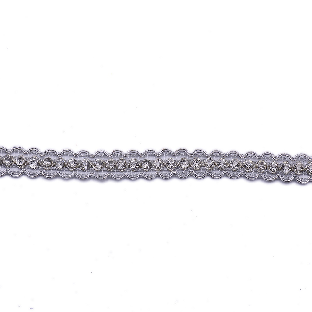 Fancy Metallic Yarn Crystal Lace