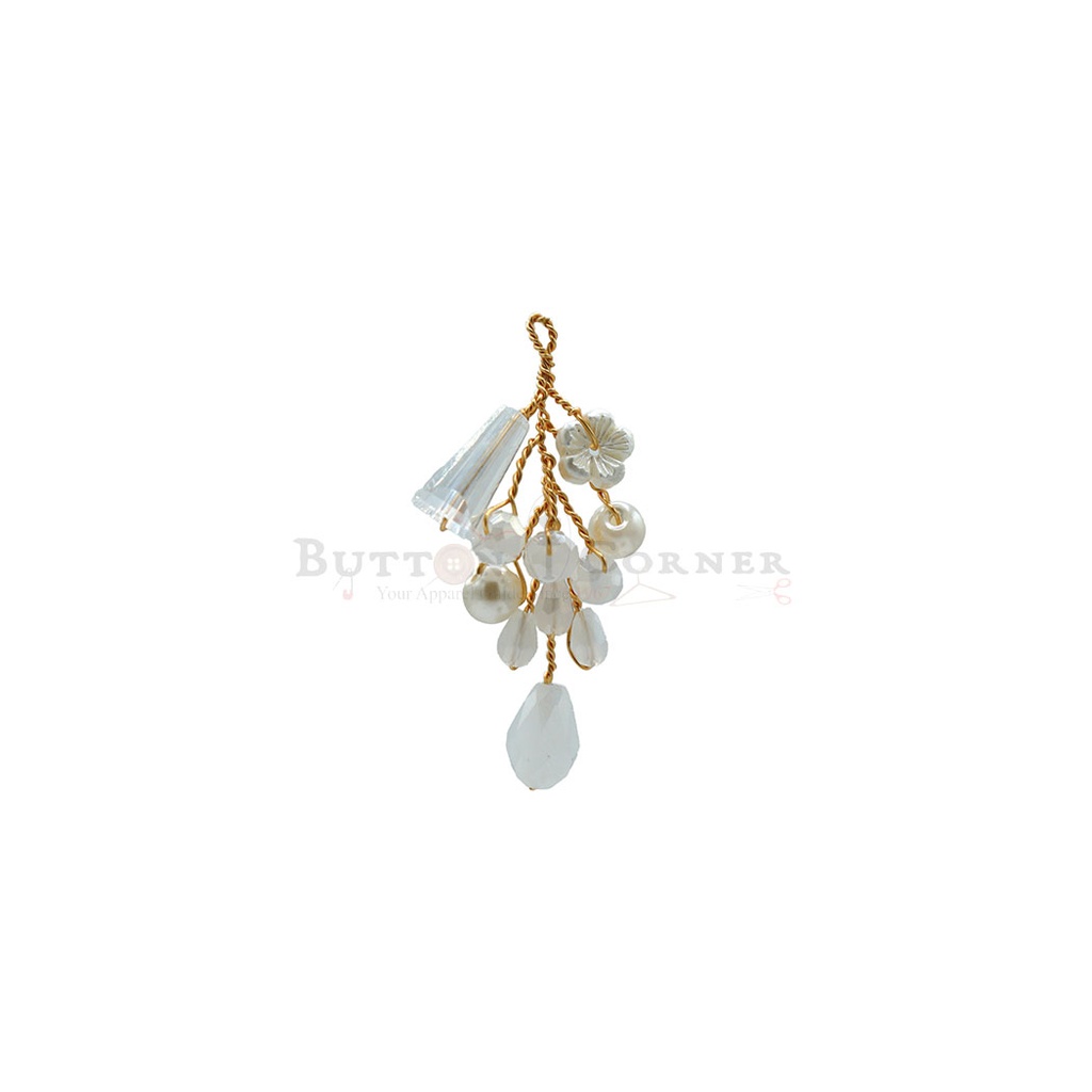 Handcrafted Crystal Bead Cluster Hanging in Bottom Wire Loop
