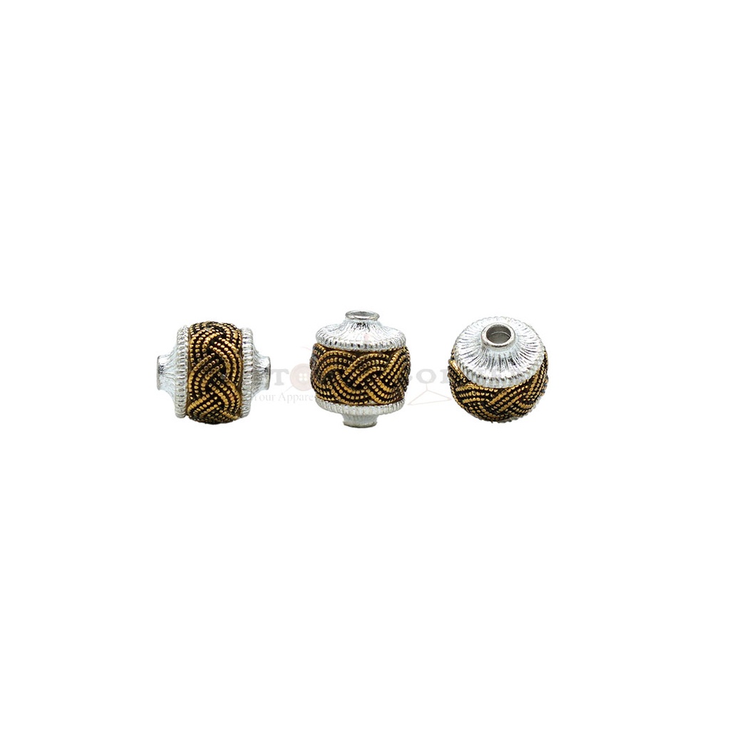 Silver-Plated Braided Strap Spacer Beads