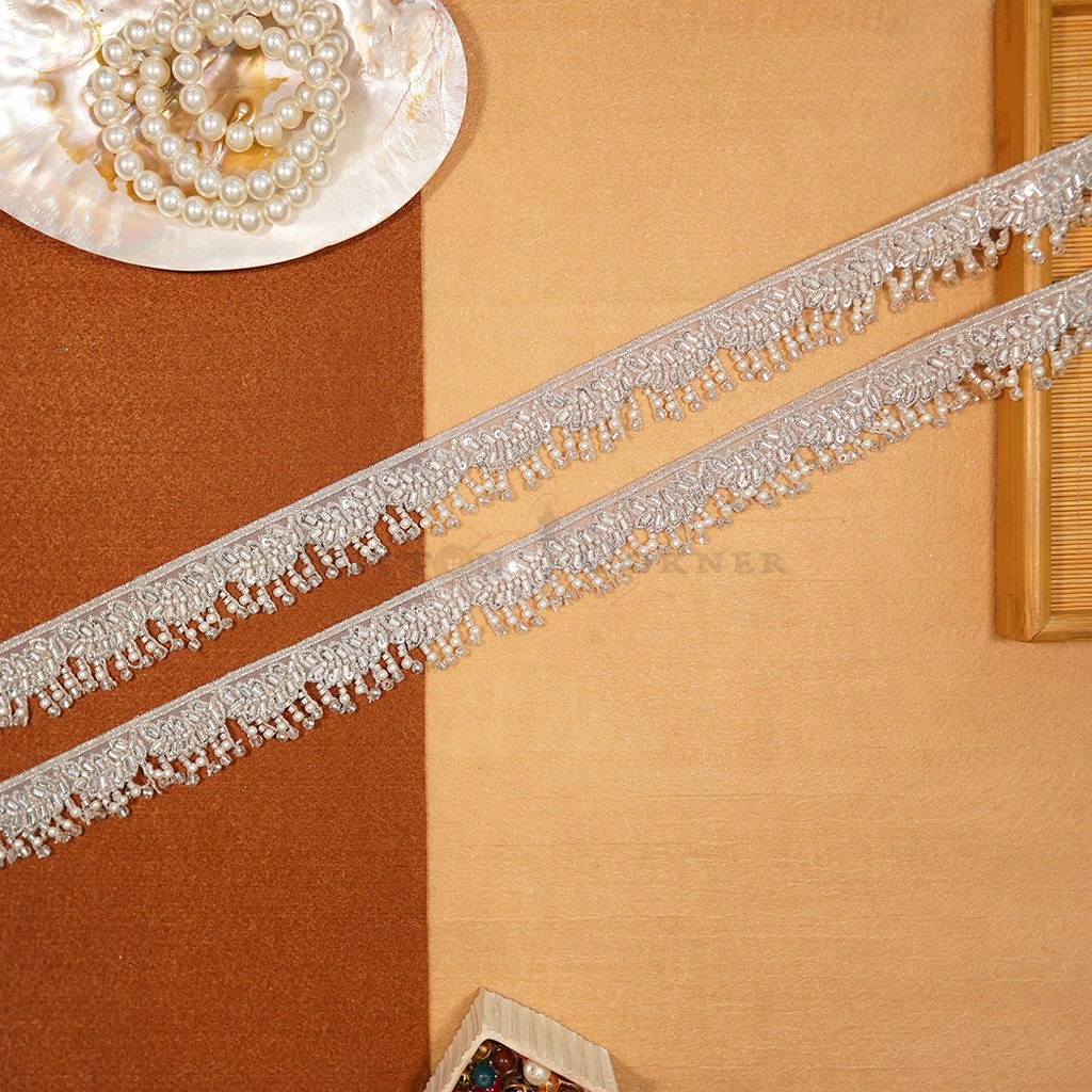 Fancy Glass Beads Sequence Lace