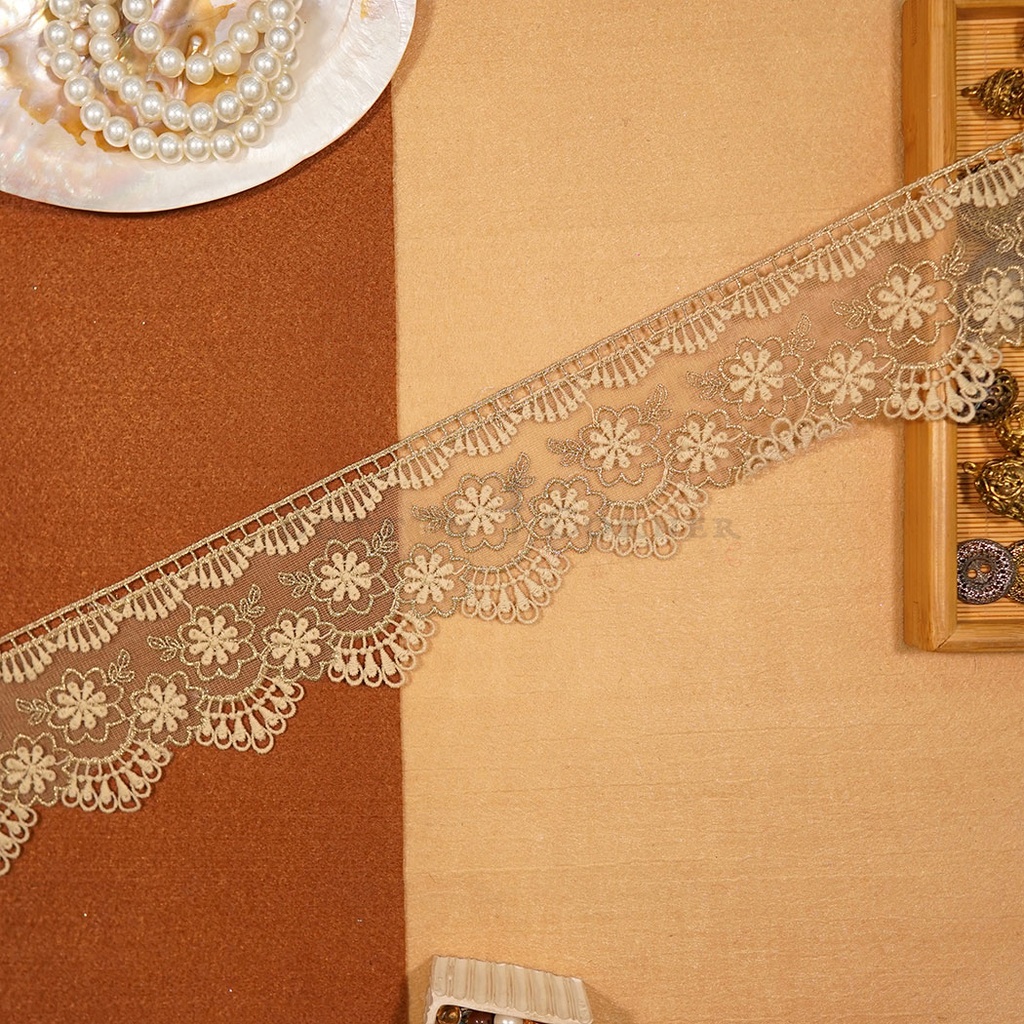 Shuttle Zari Net Lace