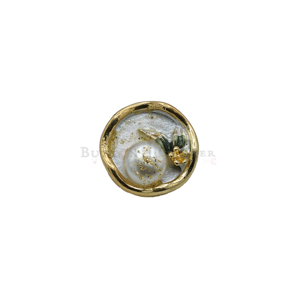 Gold Plated Blush Pearl Bloom Button