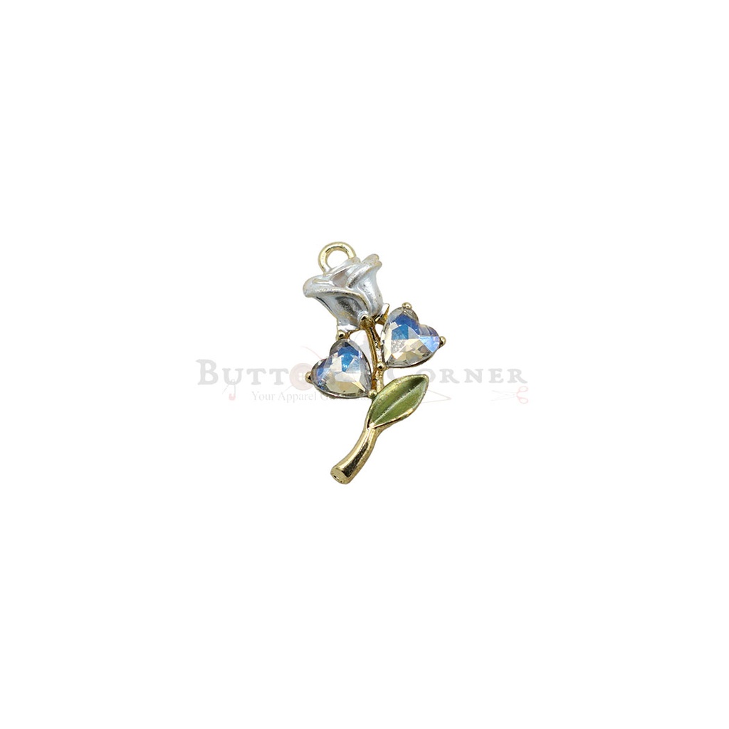 Gold Base Crystal Rose Flower Hanging