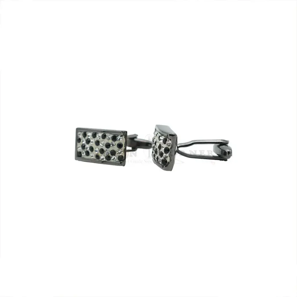 Black & Crystal Stones Rectangular Cufflink