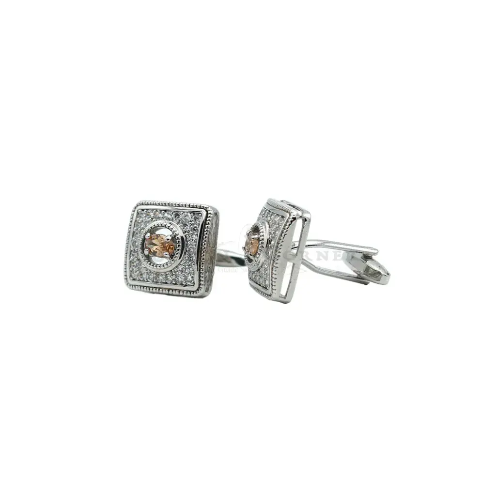 Crystal Pave Design Zircon Square Cufflink