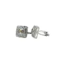 Crystal Pave Design Zircon Square Cufflink