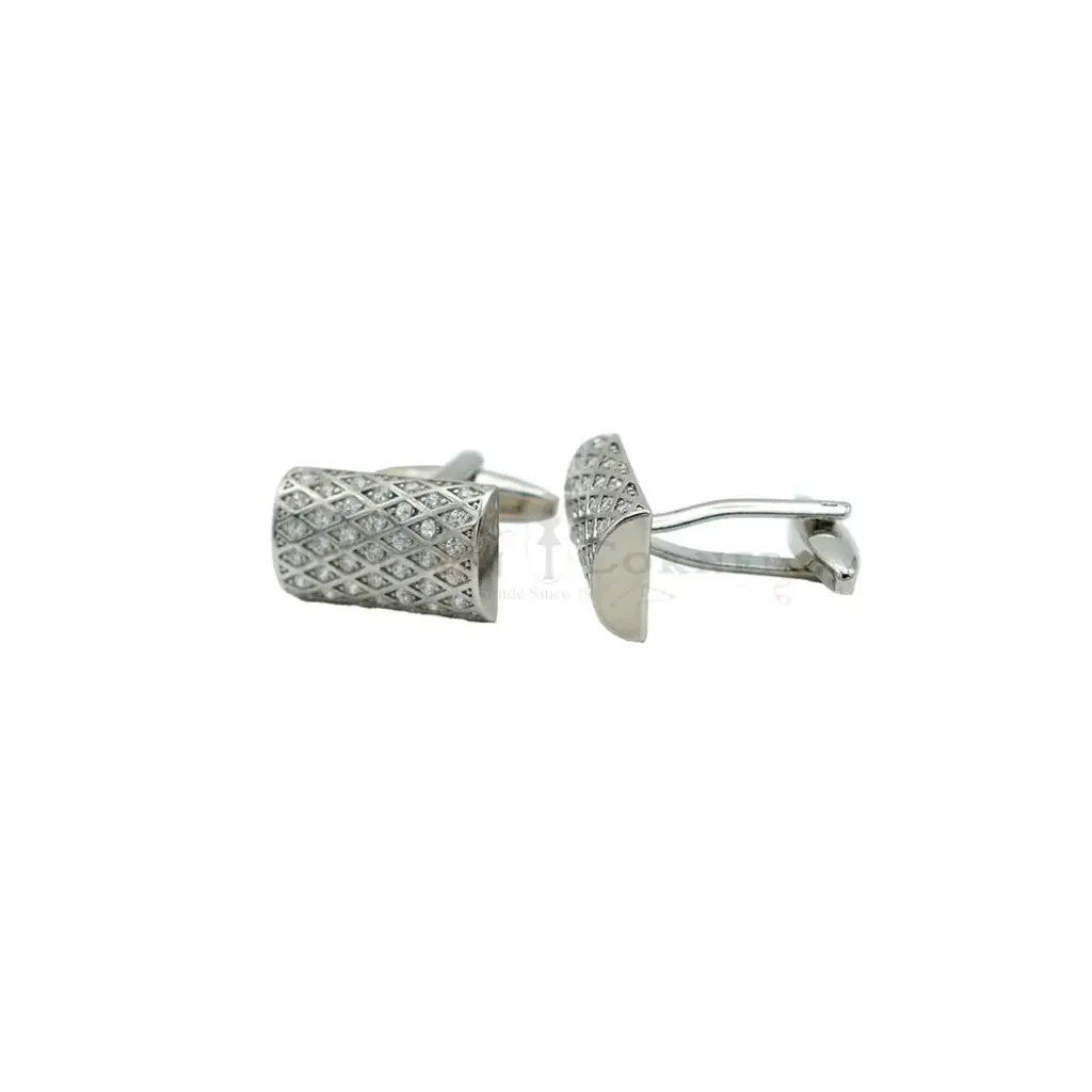 Textured Design Diamonds Cylinder Cufflink