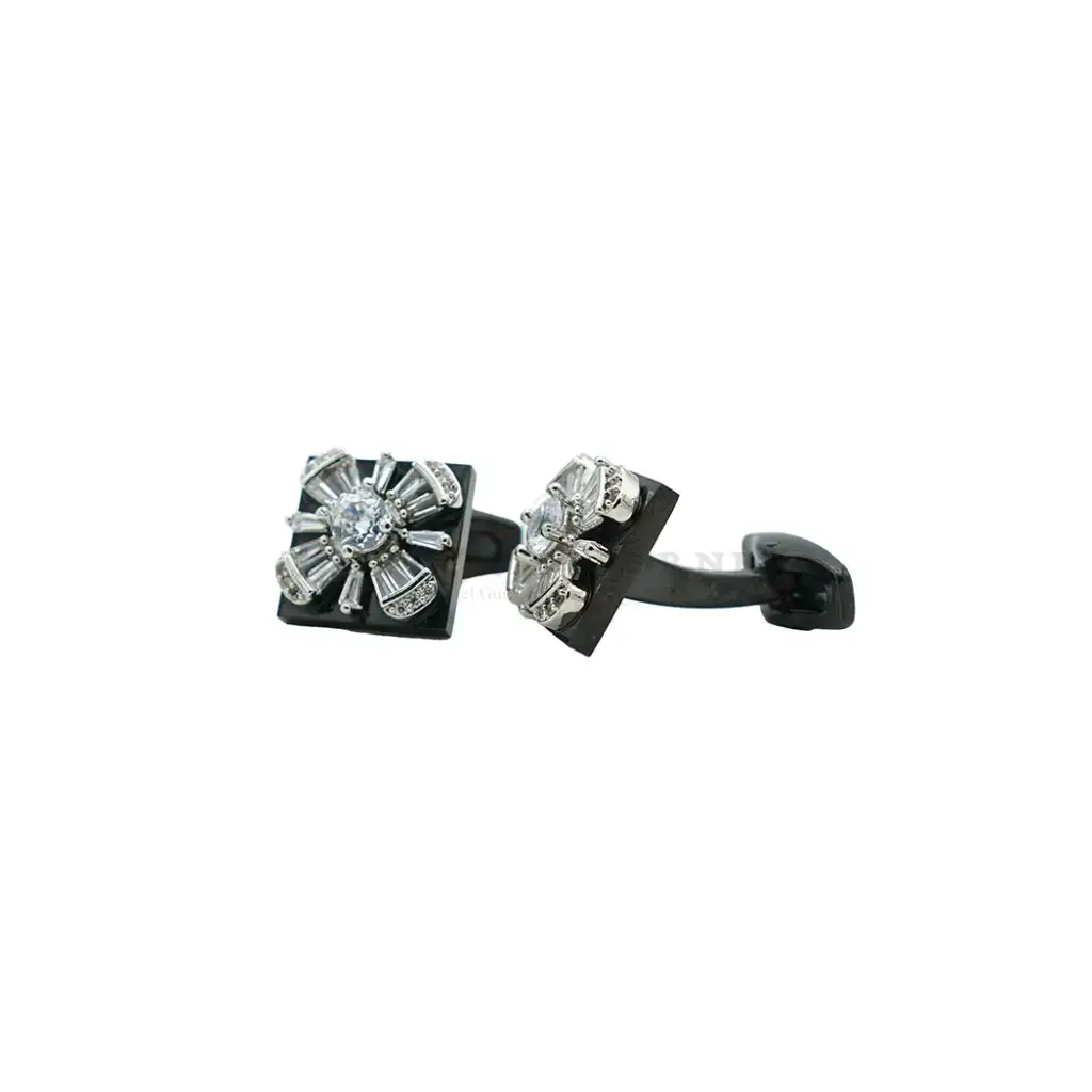 Bagutte Cut Stone Square Cufflink