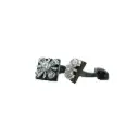 Bagutte Cut Stone Square Cufflink