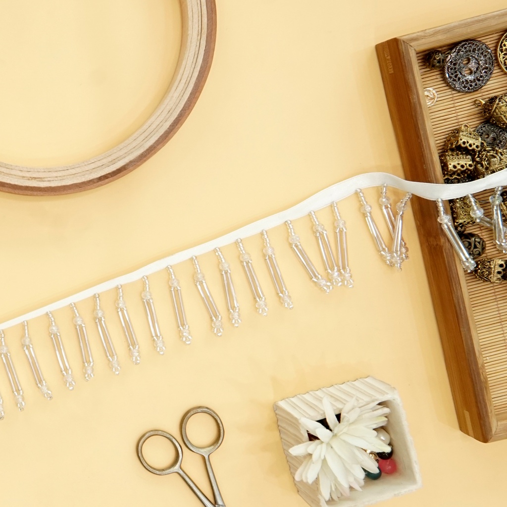 Fancy Glass Beads Hanging Lace