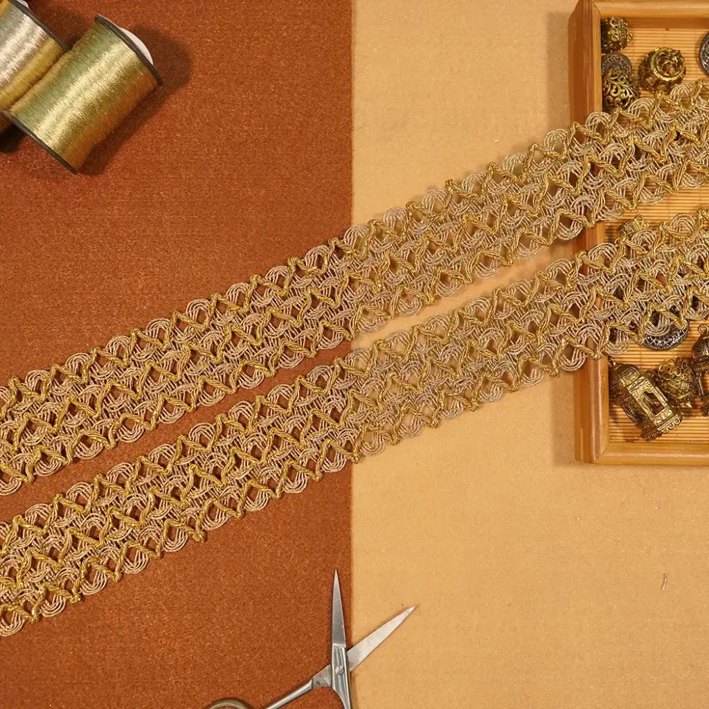 Fancy Metallic Yarn Gota Lace
