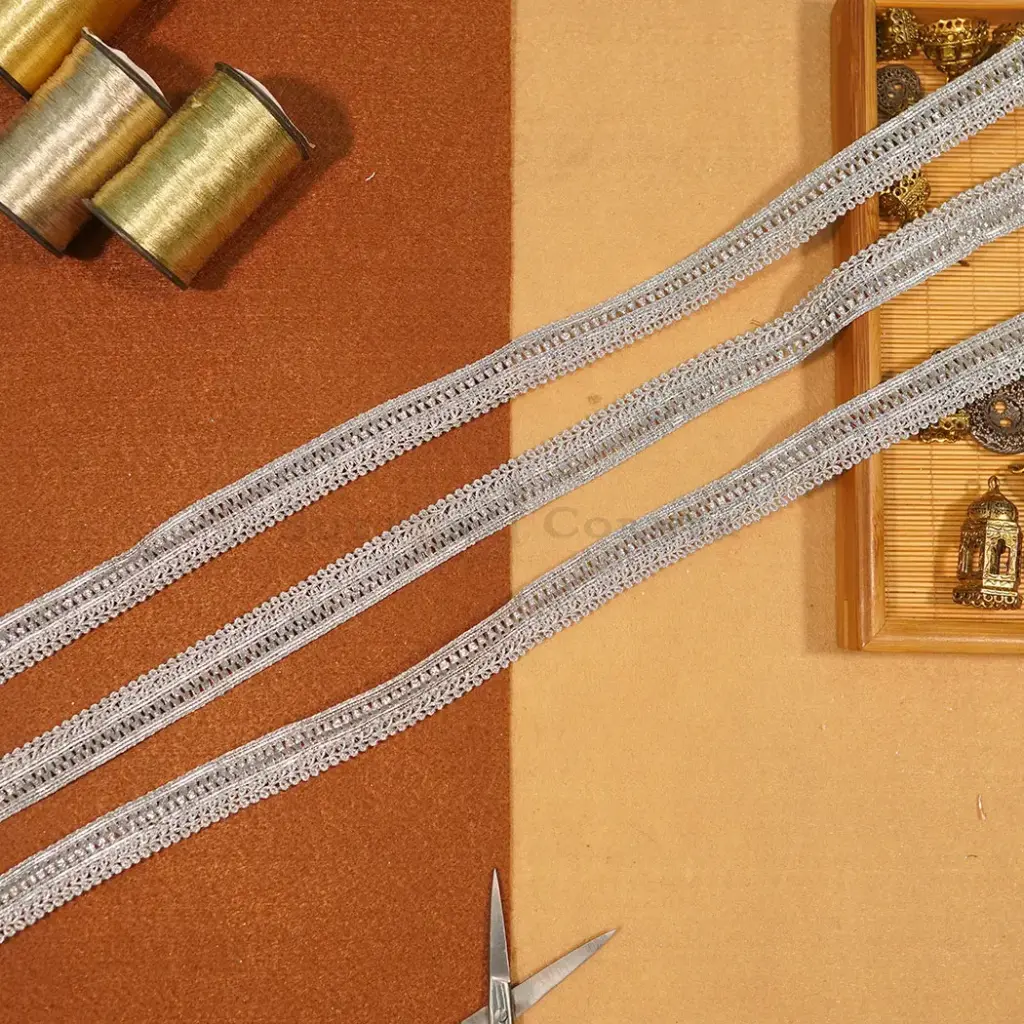 Fancy Metallic Yarn Gota Lace