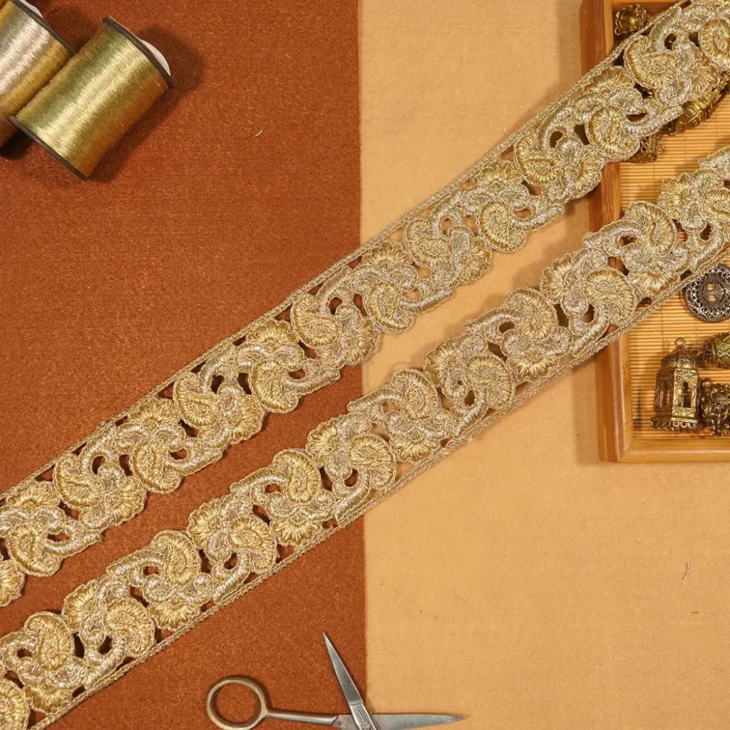 Fancy Metallic Yarn Net Lace