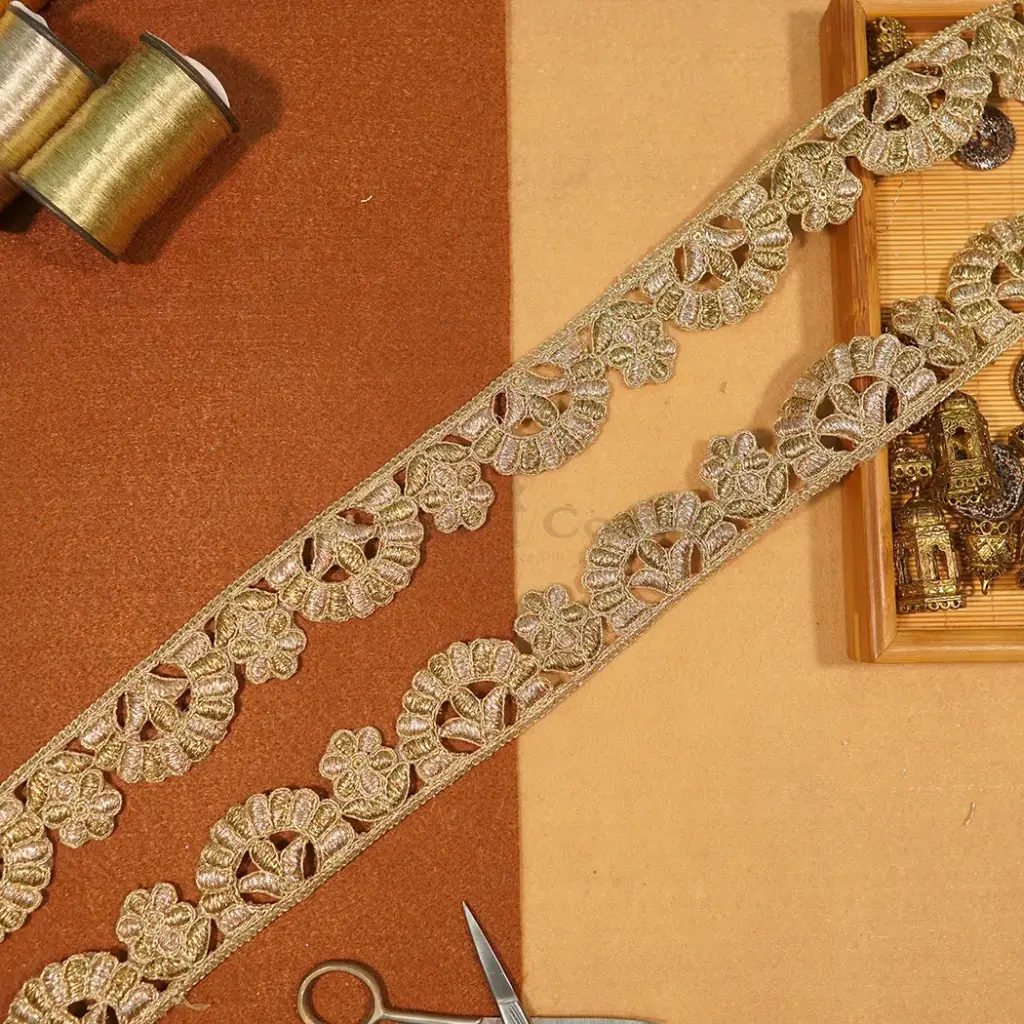 Fancy Metallic Yarn Net Lace