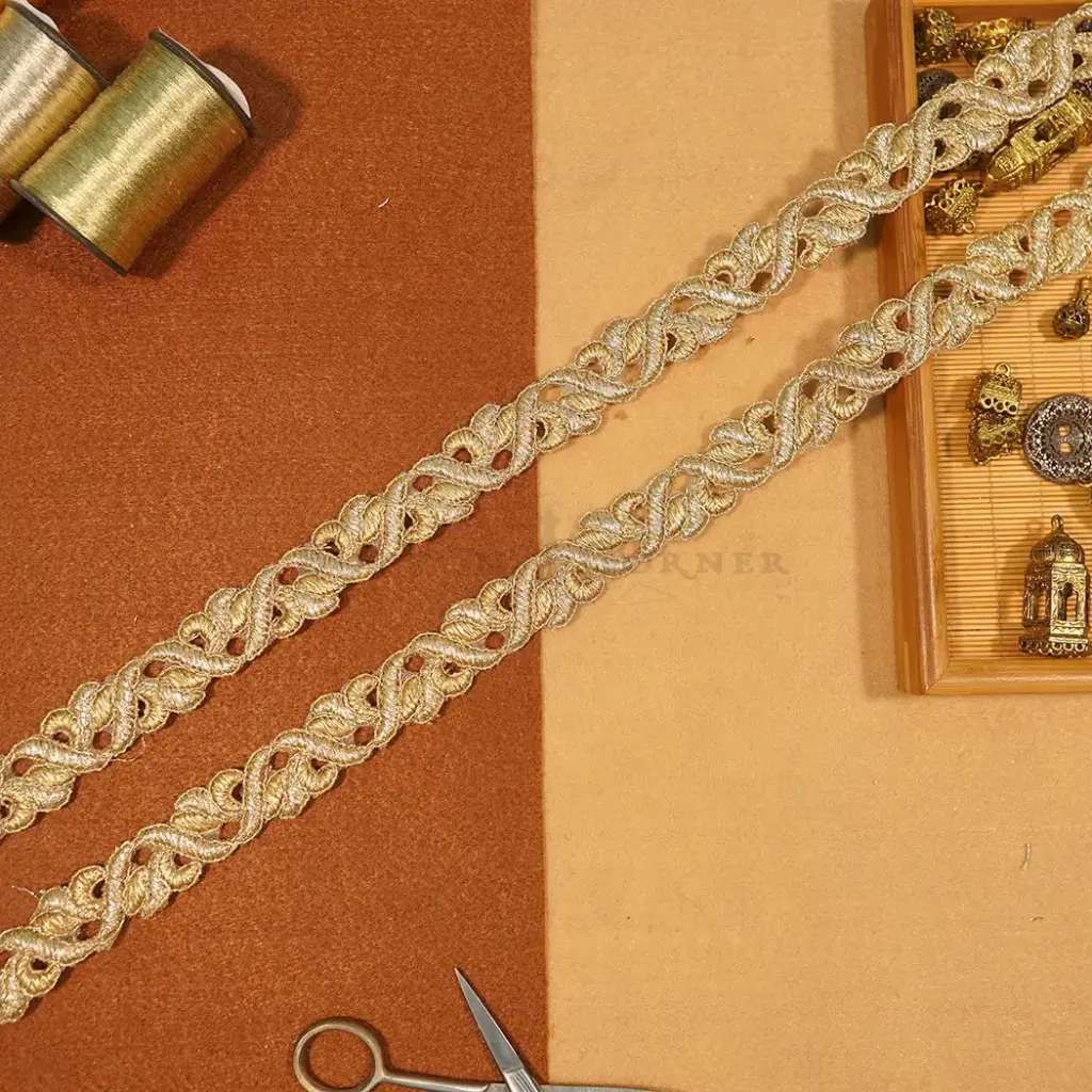 Fancy Metallic Yarn Net Lace