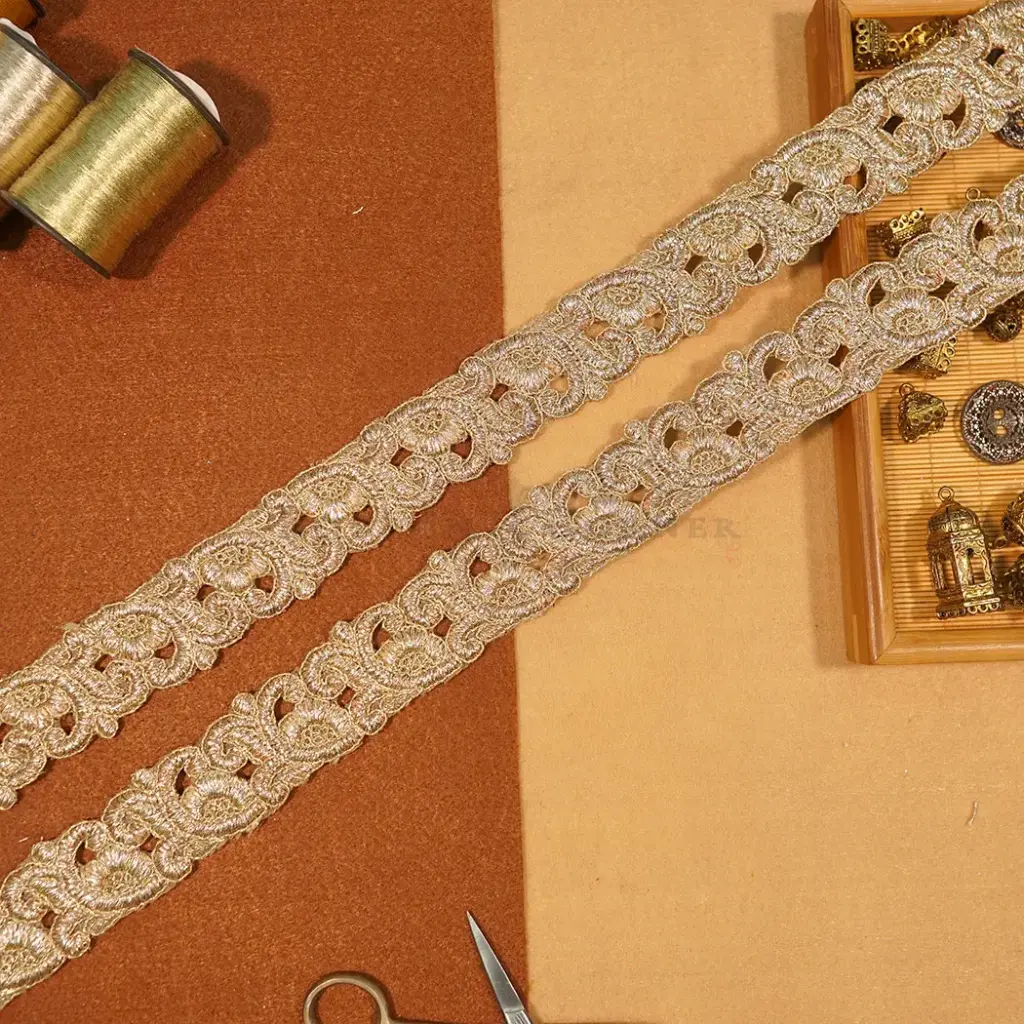 Fancy Metallic Yarn Net Lace