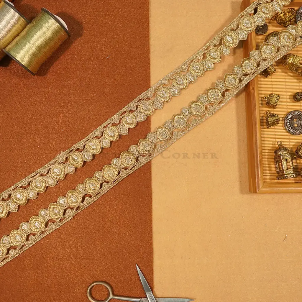 Fancy Metallic Yarn Net Lace
