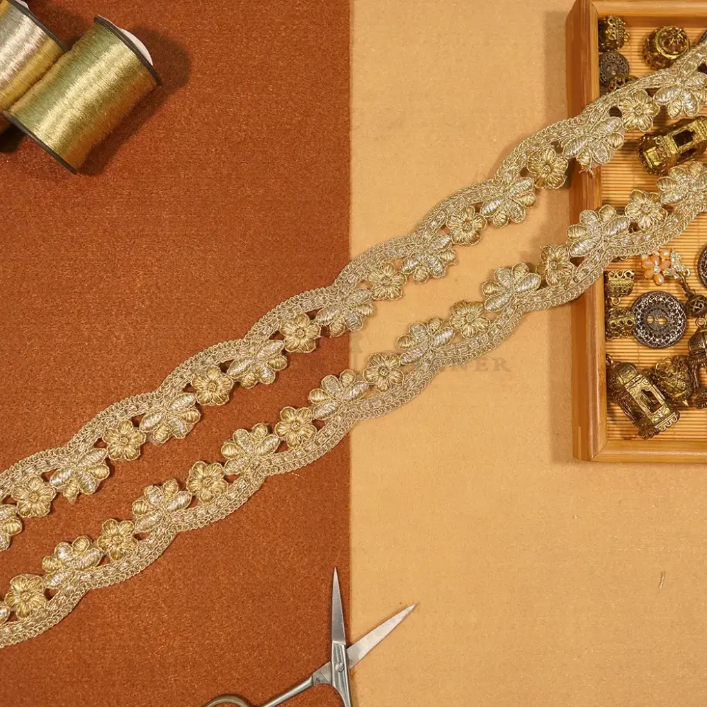 Fancy Metallic Yarn Net Lace