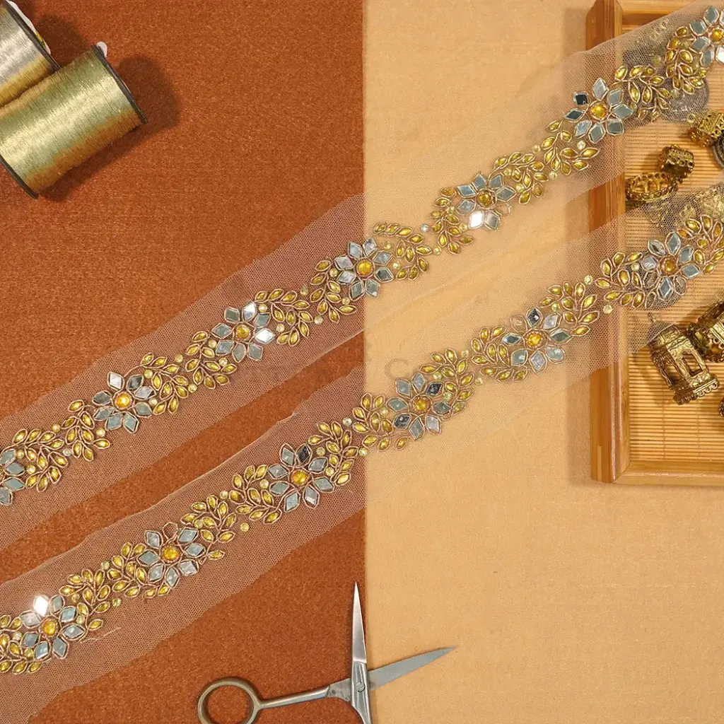 Fancy Kundan&Mirror Lace