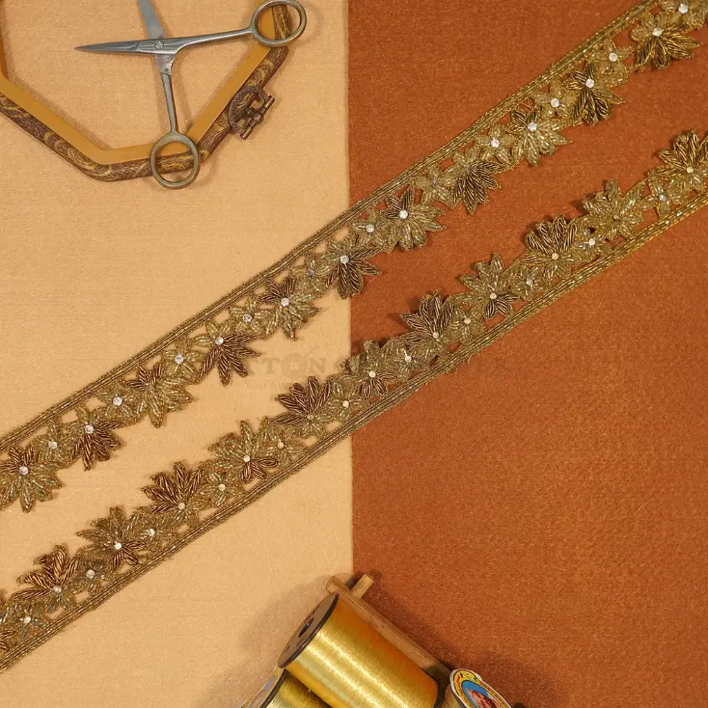 Fancy Glass Beads&Dabka Lace
