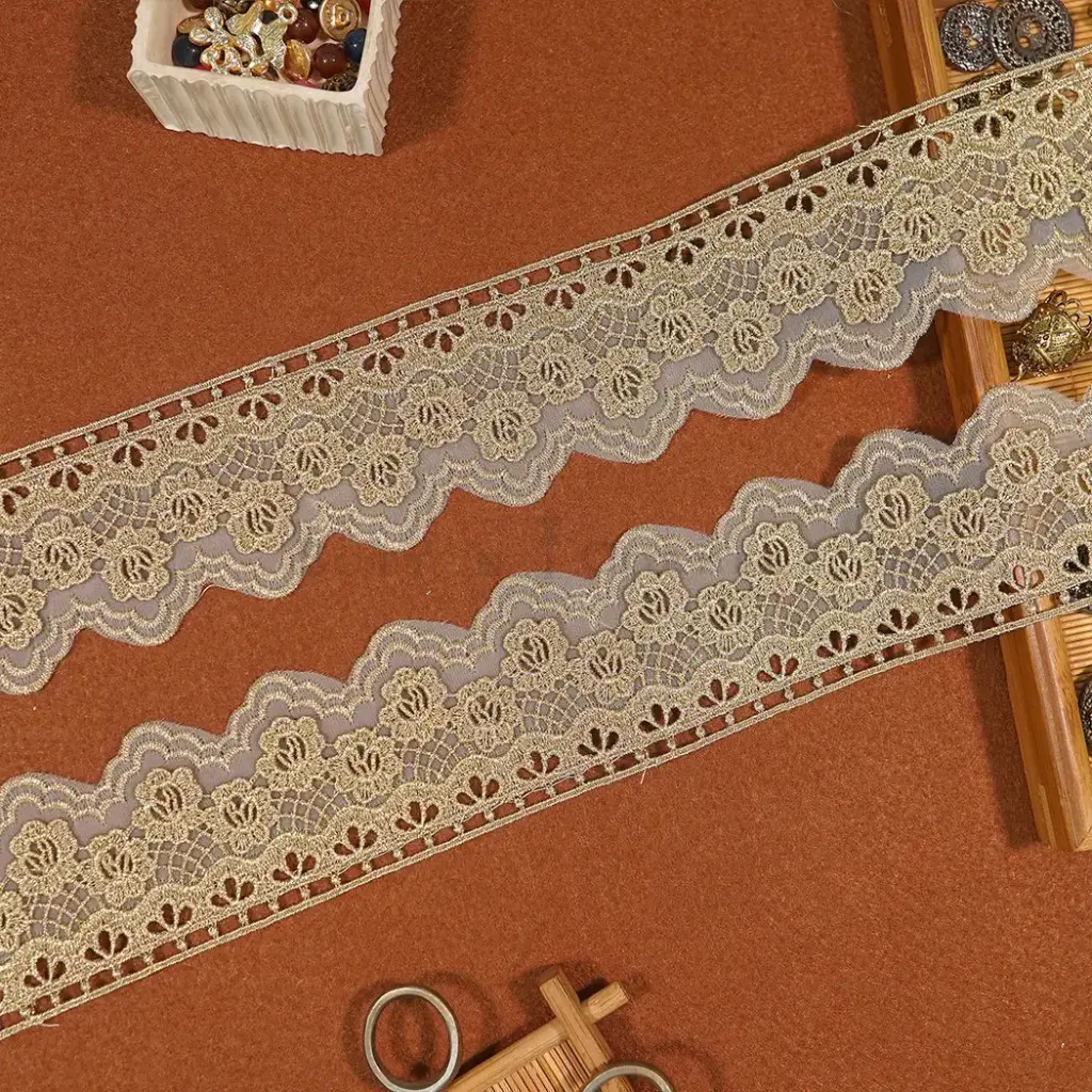 Shuttle Zari Net Lace