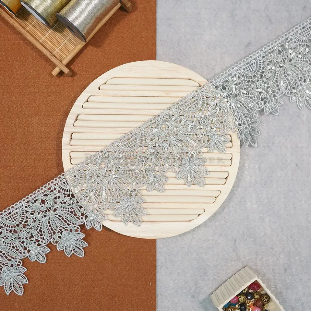Metallic Yarn Zari Sequence Lace
