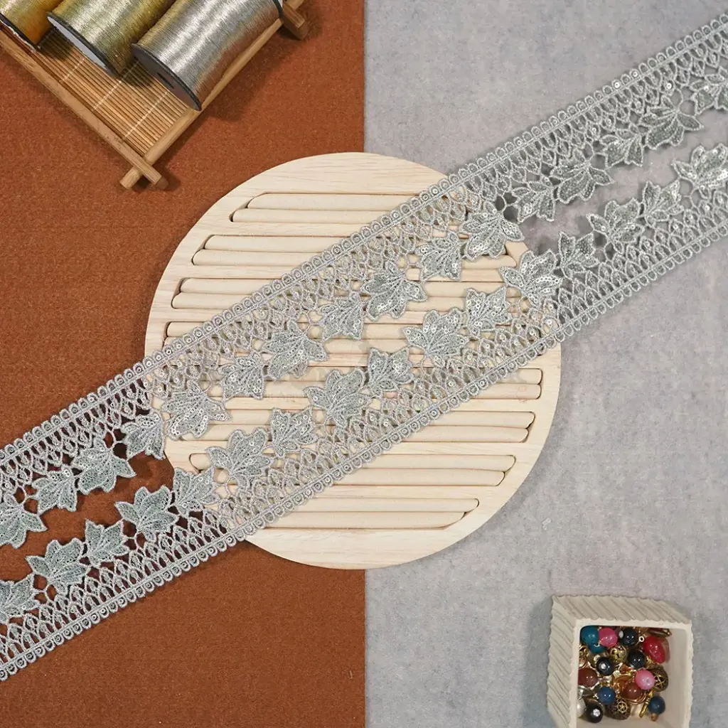 Metallic Yarn Zari Sequence Lace