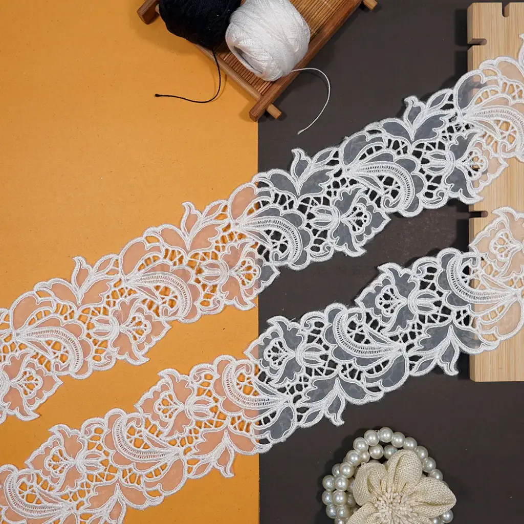 Flower Design Organza Lace