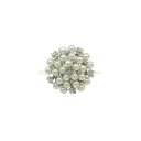 Silver Base Elegant Pearl Floral Crystal Brooch
